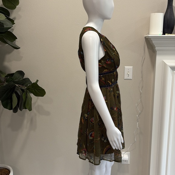 Abercrombie & Fitch Velvet Trim Butterfly Print Babydoll Dress Size Small Fairy - Picture 11 of 16